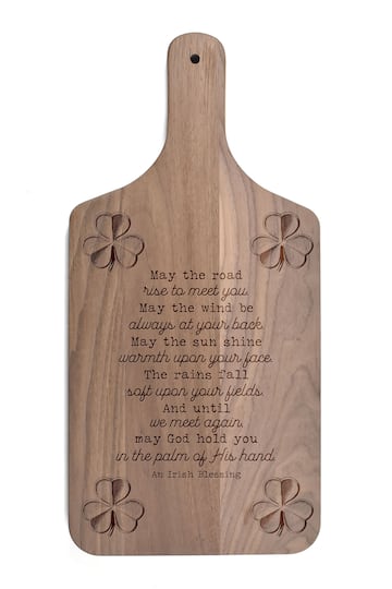 Irish Blessing Walnut Paddle Cutting Board